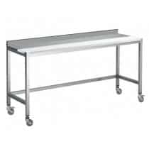 Table de découpe, adossée, mixte avant-arrière, inox 304, L 2000 x P 800 x H 900 mm, sur mesure