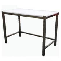 Table de découpe centrale inox AISI 304 L 2000 x P 700 x H 850 mm 6 pieds