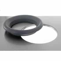 Trou-vide déchets bords tombés + collerette caoutchouc pour meubles et tables sur mesure, disposé au centre