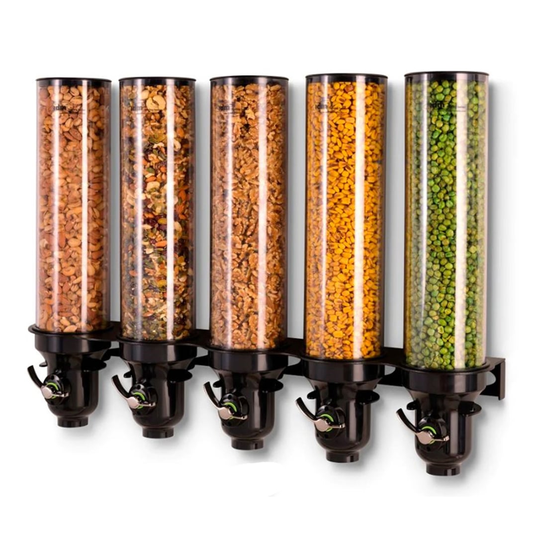 Distributeur mural d'aliments secs gamme Free Flow noir 5 x 4,5 L