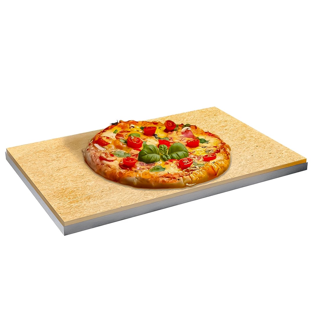 Pierre réfractaire à pizza pour four mixte, L 530 x P 325 x H 15 mm