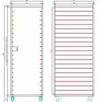 Chariot pour 20 plaques L 600 x P 800 mm pour four rotatif double