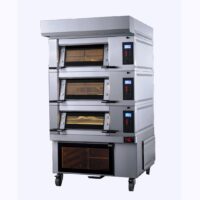 Four électrique Modulram avec 3 étages L 1250 x P 800 x H 210 mm + hotte avec extracteur + étuve, sur mesure