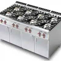 Plan de cuisson gaz 8 feux sur meuble ouvert 56 kW L 1600 x P 900 x H 900 mm