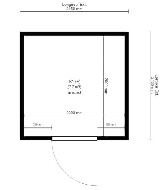 Chambre froide positive L 2160 x P 2160 x H 2080 mm Ep. 80 mm 7.7 m3 avec sol – Image 2