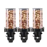 Distributeur mural de nourritures biologiques et sèches "Free Flow" noir 3 x 2.5 L