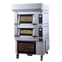 Four électrique Modulram avec 2 étages L 940 x P 750 x H 160 mm + hotte sans extracteur + étuve, sur mesure