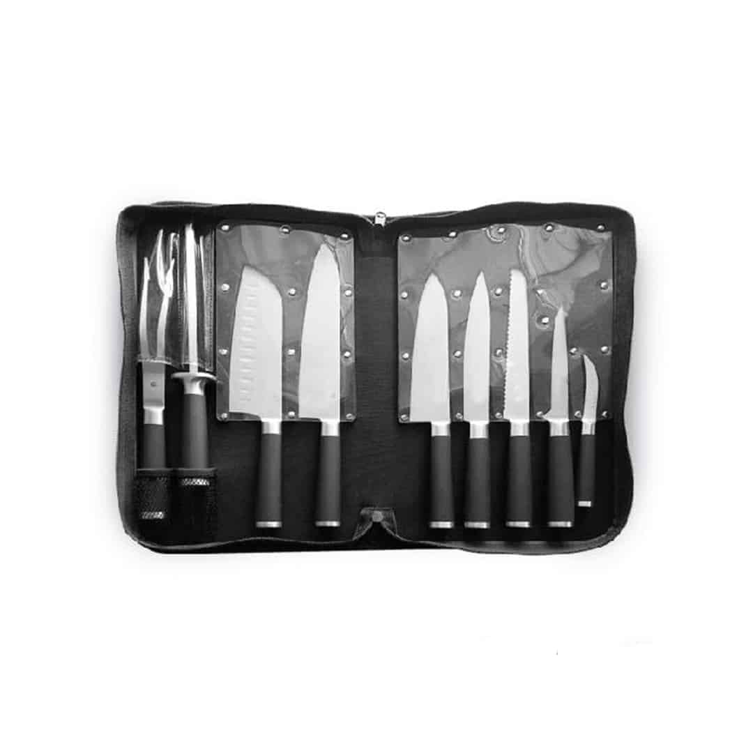 Mallette de couteaux 9 pièces acier inoxydable 430