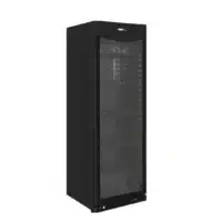 Armoire réfrigérée positive laquée noire 1 porte vitrée 382 L