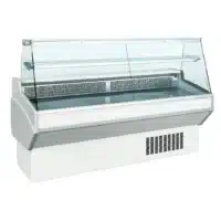 Comptoir d'exposition statique vitre droite avec réserve L 1040 x P 820 x H 1200 mm