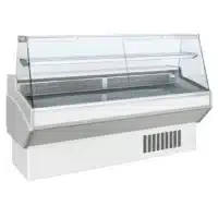 Comptoir d'exposition statique vitre droite avec réserve L 1290 x P 820 x H 1200 mm