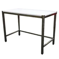 Table de découpe centrale dessus poly blanc L 1500 x P 900 x H 850 mm fabrication sur mesure