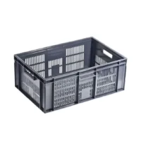 Bac alimentaire gerbable ECO ajouré gris 45 L