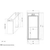 Armoire étuve sans sol type EA2 en 600x800 pour 2 chariots 700 x 820 x 1870 mm sur mesure