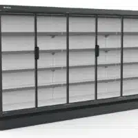 Vitrine murale d'exposition groupe à distance portes battantes L 2500 mm